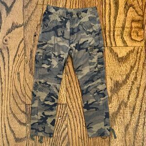 Camo Paratrooper Style Cargo Pants w/ Zip Pockets